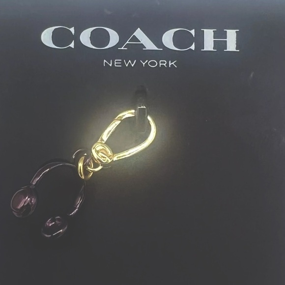 COACH Headphones Bronze/Purple Gold-Tone Necklace Bracelet Bag Charm with Pouch - Picture 4 of 8